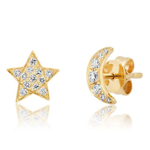 Moon & Star Studs