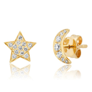 Moon & Star Studs