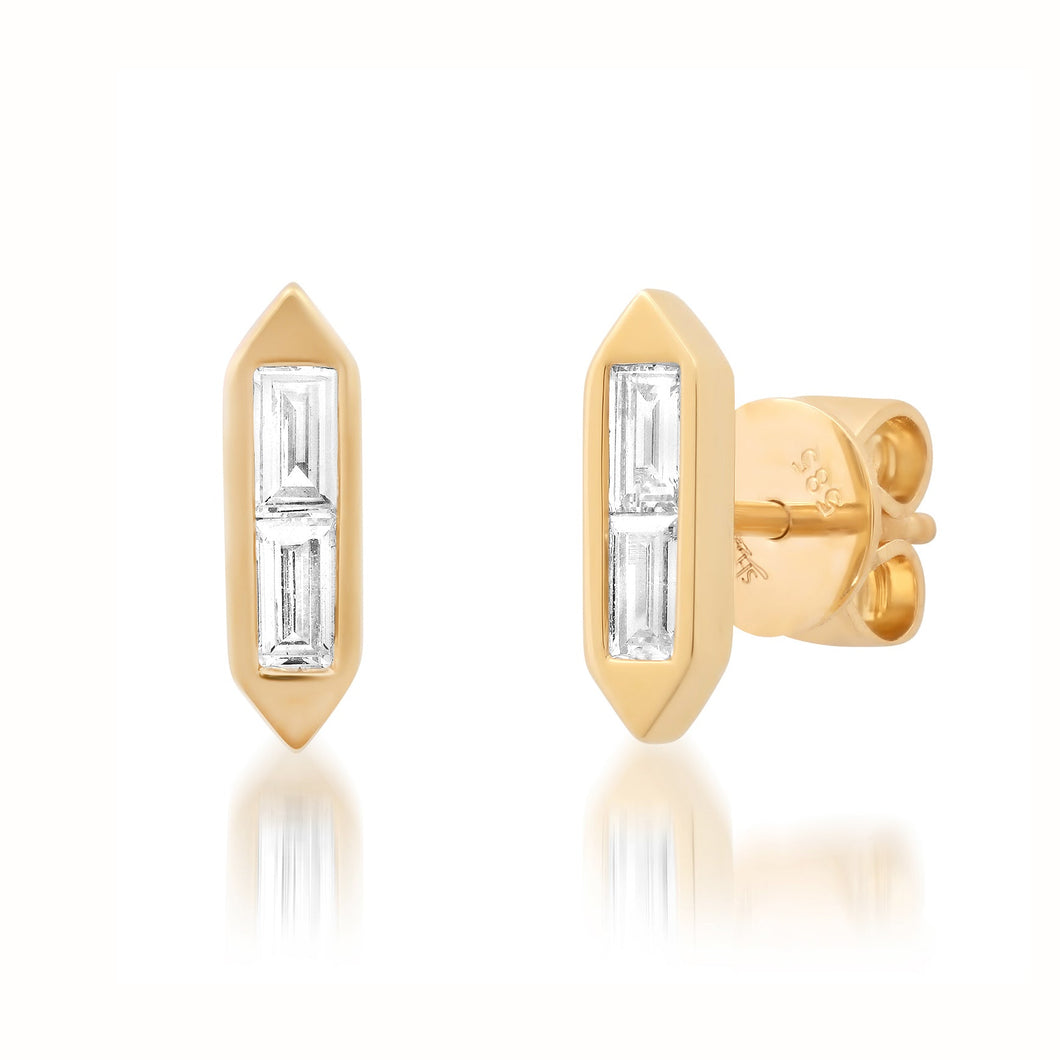 Baguette Diamond Studs