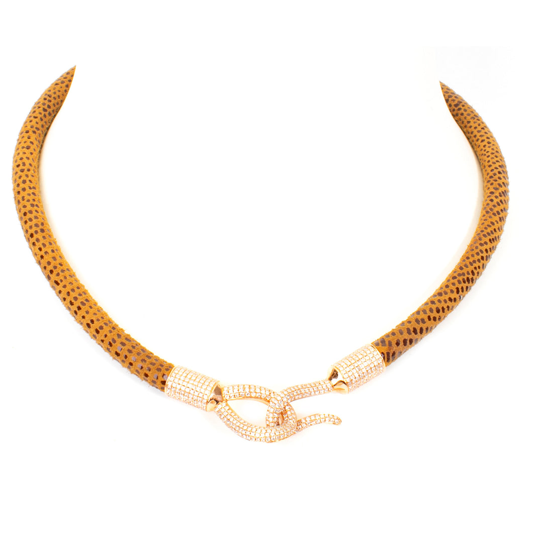 Diamond Leather Choker