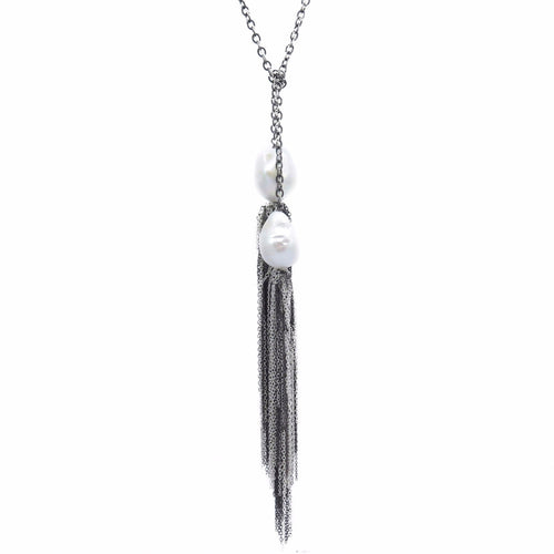 White Tassel Lariat