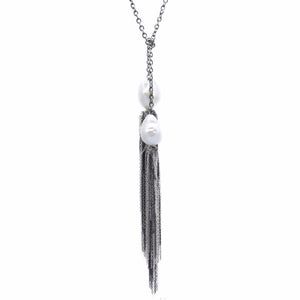 White Tassel Lariat