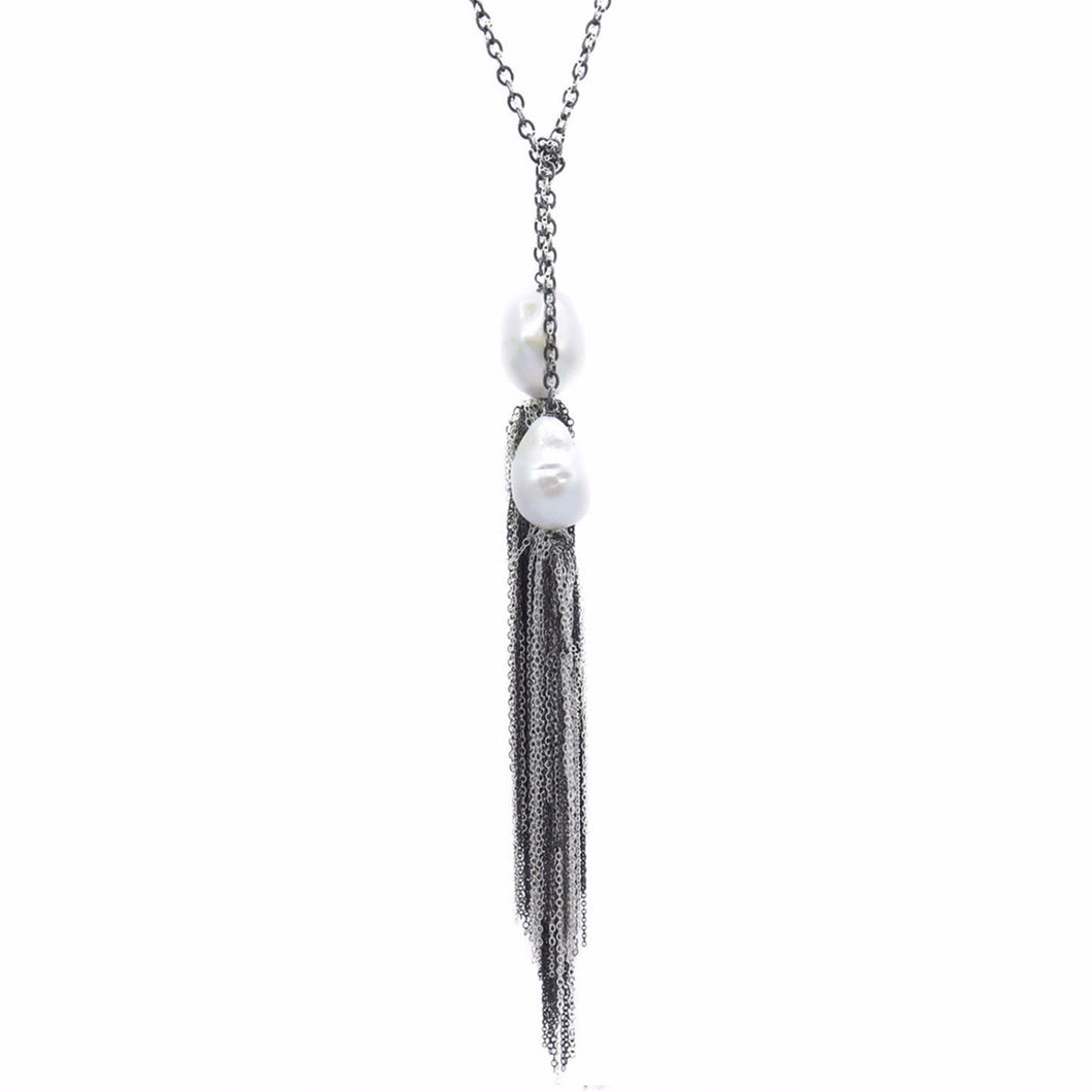 White Tassel Lariat