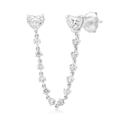 Heart Chain Stud