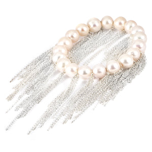 White Fringe Bracelet