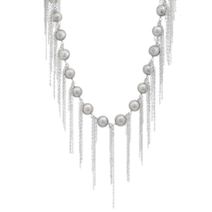 Silver Fringe 18" Necklace