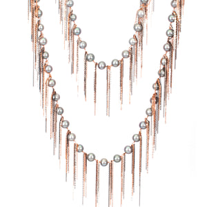 Silver Fringe 62" Necklace