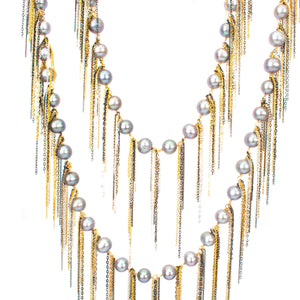 Silver Fringe 62" Necklace