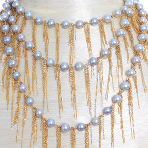 Silver Fringe 62" Necklace