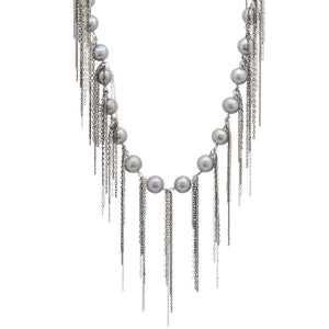 Silver Fringe 31" Necklace