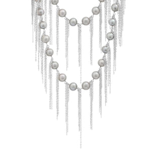 Silver Fringe 62" Necklace