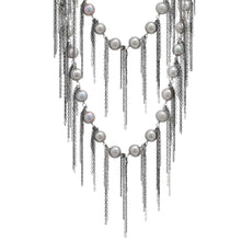 Load image into Gallery viewer, Silver Fringe 62&quot; Necklace