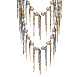 Silver Fringe 62" Necklace