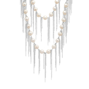 White Fringe 62" Necklace