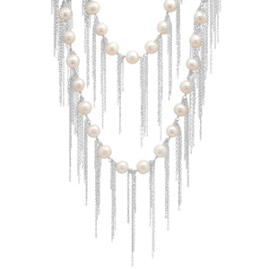 White Fringe 62" Necklace