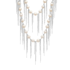 White Fringe 62" Necklace