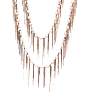 White Fringe 62" Necklace