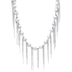 White Fringe 18" Necklace