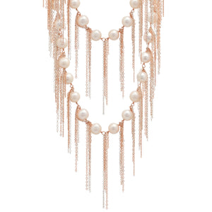 White Fringe 62" Necklace