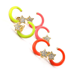 Load image into Gallery viewer, Enamel Star Earrings