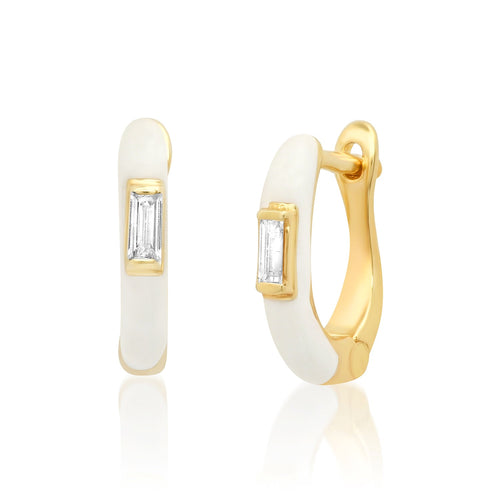 Enamel Diamond Huggies