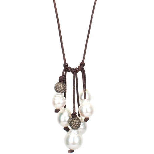 Pearl Leather Necklace