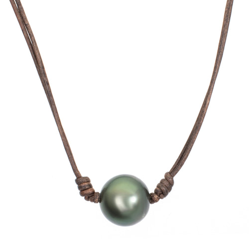 Pearl Leather Necklace