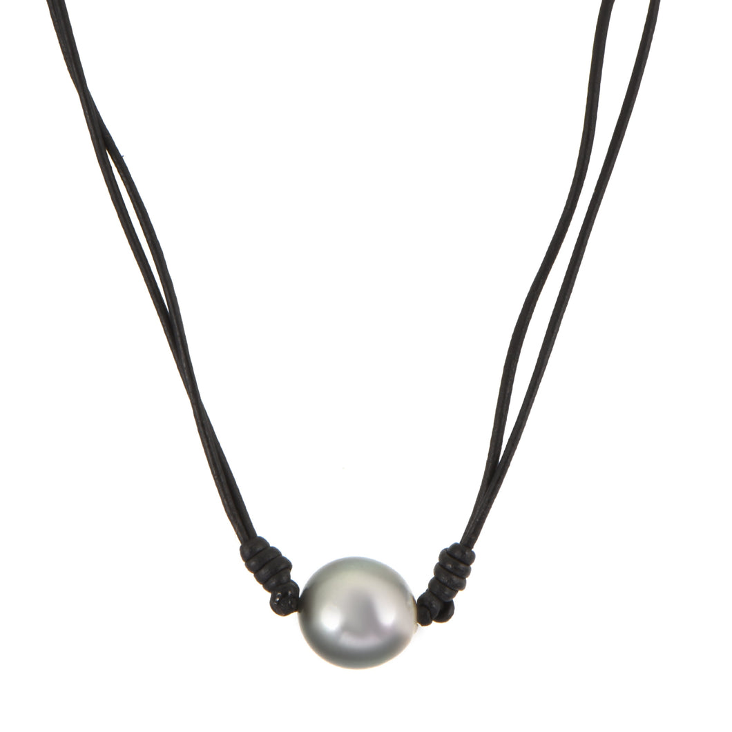 Pearl Leather Necklace