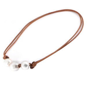 Pearl Leather Necklace