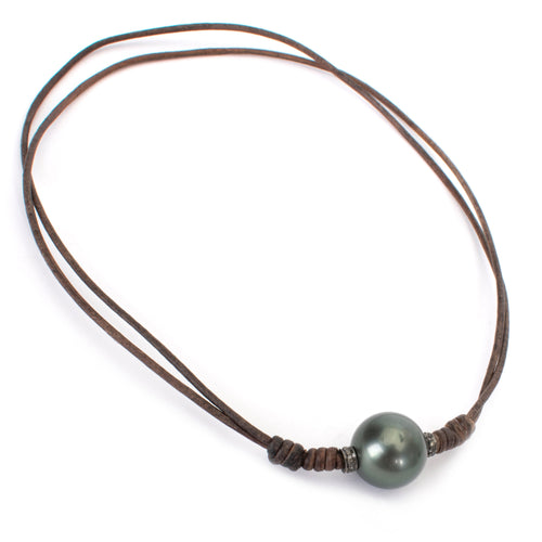 Pearl Leather Necklace