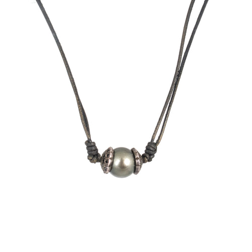 Pearl Leather Necklace