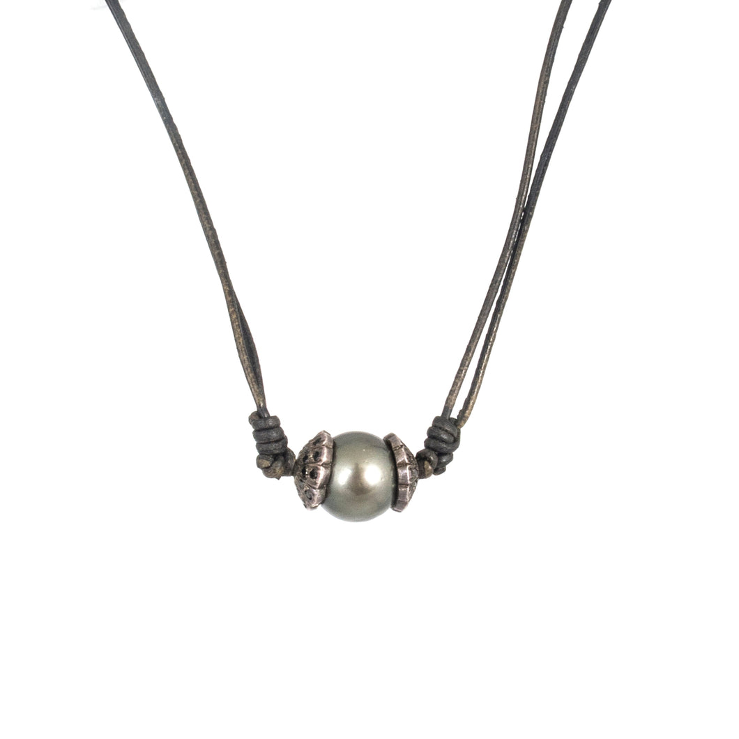 Pearl Leather Necklace
