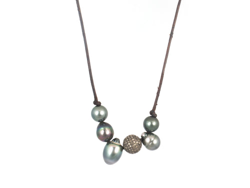 Pearl Leather Necklace