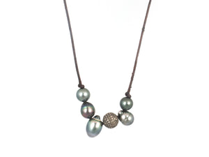 Pearl Leather Necklace