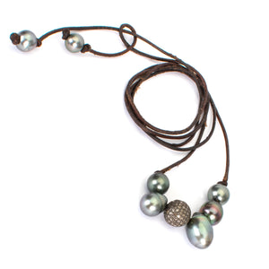 Pearl Leather Necklace