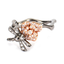 Load image into Gallery viewer, Flower Dragonfly Ring