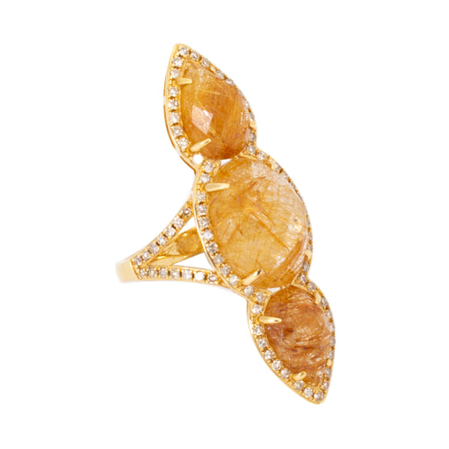 Golden Quartz Ring