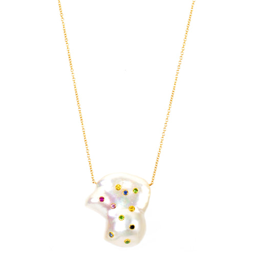 Rainbow Pearl Necklace