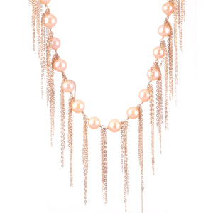 Pink Fringe 31" Necklace