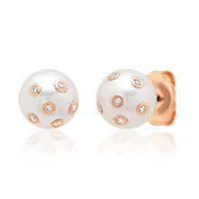 Load image into Gallery viewer, Pearl Diamond Studs