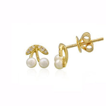 Load image into Gallery viewer, Pearl Cherry Studs