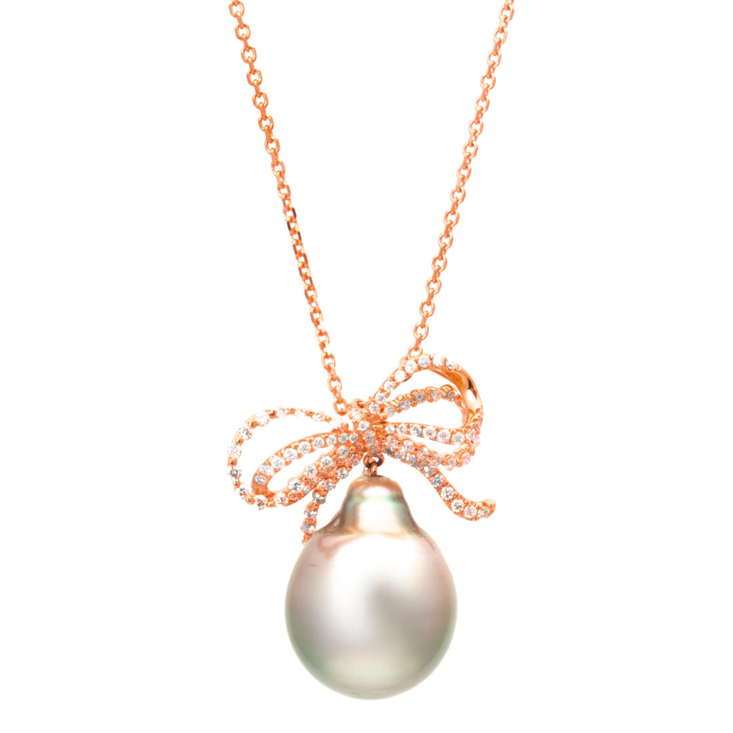Bow Drop Necklace