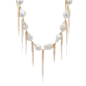 White Baroque 31" Necklace