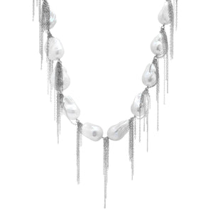 White Baroque 31" Necklace