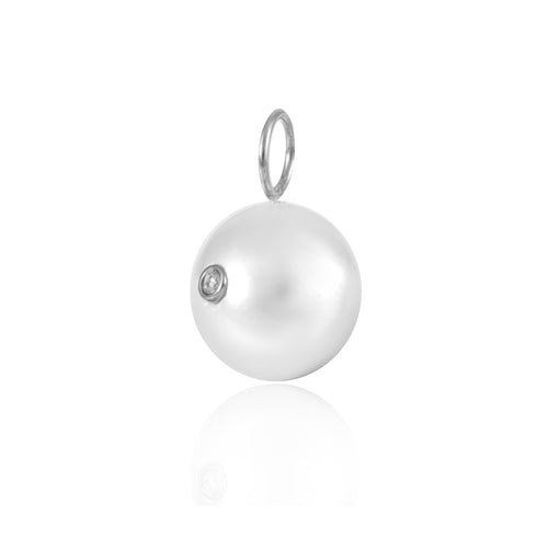 Pearl Diamond Bezel Charm
