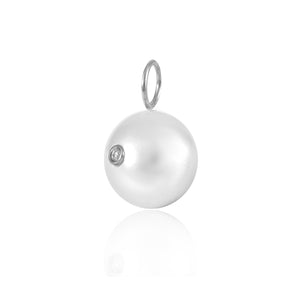 Pearl Diamond Bezel Charm
