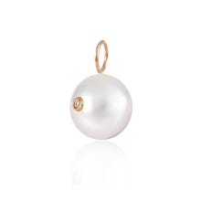 Load image into Gallery viewer, Pearl Diamond Bezel Charm