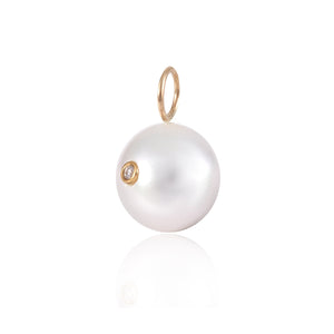 Pearl Diamond Bezel Charm