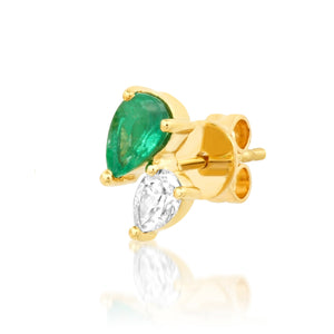 Diamond Emerald Stud