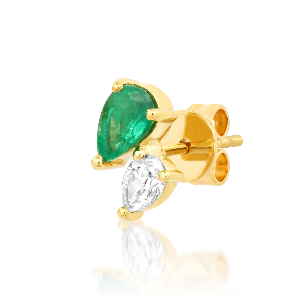 Diamond Emerald Stud